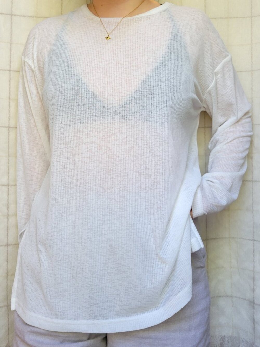 UNIQLO sister brand GU Sheer Oversized T-shirt (long sleeve)